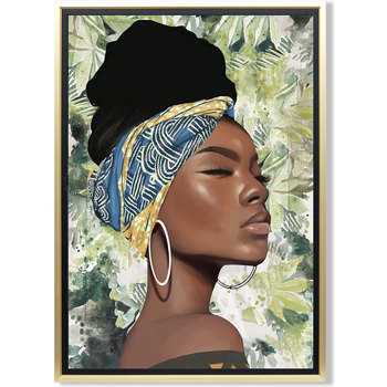 Indretning Malerier og lærreder Signes Grimalt Afrikansk Kvindemaleri Grøn