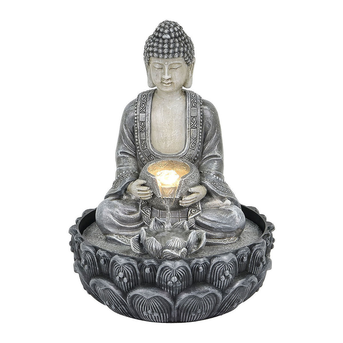 Indretning Små statuer og figurer Signes Grimalt Buddha Springvand Med Lys Grå