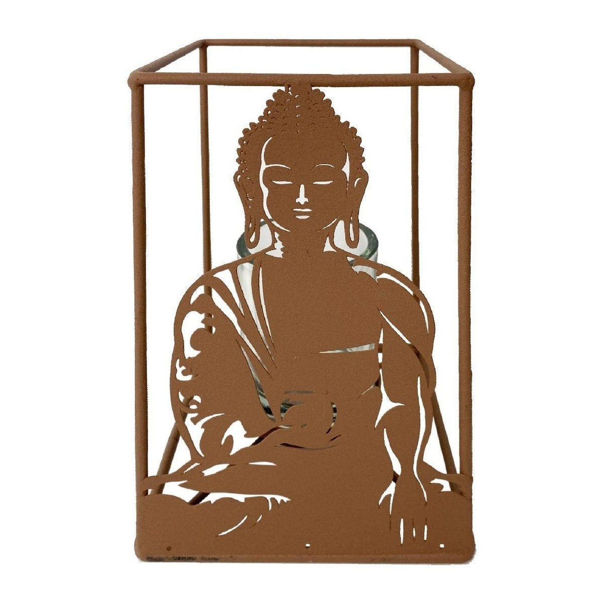 Indretning Lysestager / fyrfadslysestager Signes Grimalt Buddha Lysestage Med Glas Brun