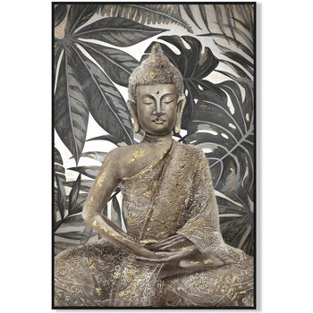 Indretning Malerier og lærreder Signes Grimalt Buddha Maleri Baggrund Palmetræer Sort