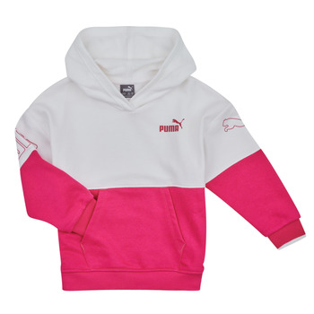 textil Pige Sweatshirts Puma PUMA POWER COLORBLOCK Hvid / Pink