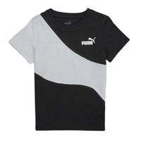textil Dreng T-shirts m. korte ærmer Puma PUMA POWER CAT Sort / Hvid