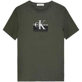 textil Dreng T-shirts m. korte ærmer Calvin Klein Jeans  Grøn