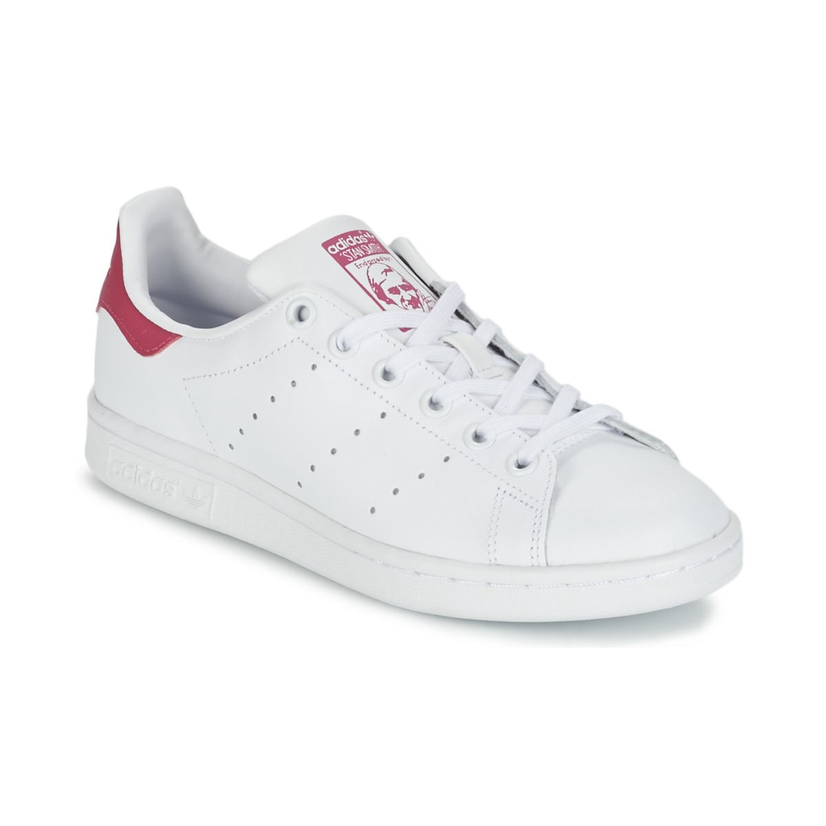 Sko Pige Lave sneakers adidas Originals STAN SMITH J Hvid / Pink