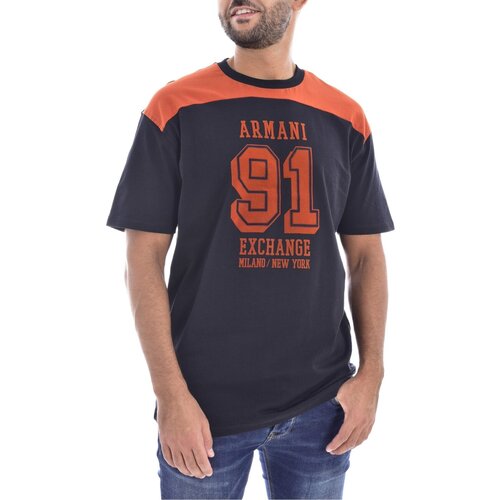 textil Herre T-shirts m. korte ærmer EAX 6LZTLG ZJGAZ Blå