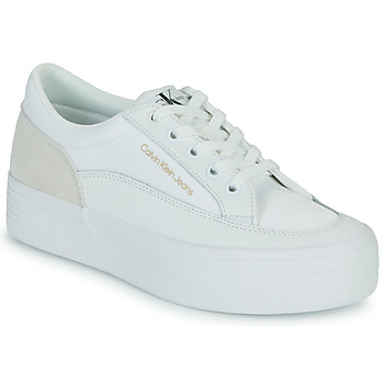 Sko Dame Lave sneakers Calvin Klein Jeans VULC FLATF LOW CUT MIX MATERIAL Hvid