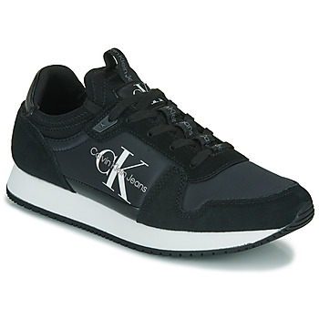Sko Dame Lave sneakers Calvin Klein Jeans RUNNER SOCK LACEUP NY-LTH W Sort / Hvid
