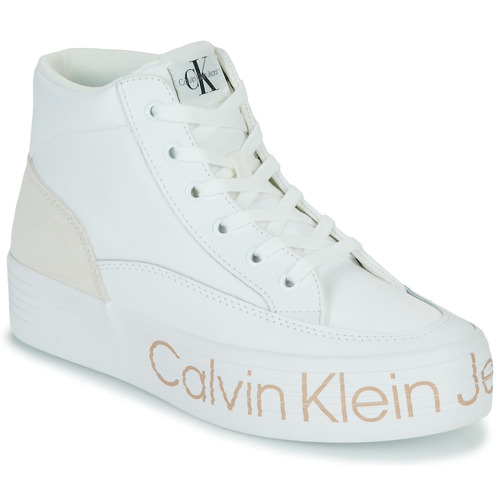 Sko Dame Høje sneakers Calvin Klein Jeans VULC FLATF MID WRAP AROUND LOGO Hvid