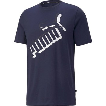 textil Herre T-shirts m. korte ærmer Puma Ess Logo Tee Flåde