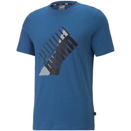 textil Herre T-shirts m. korte ærmer Puma Power Logo Tee Blå