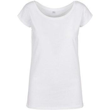 textil Dame Langærmede T-shirts Build Your Brand BB013 Hvid