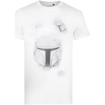 textil Herre Langærmede T-shirts Star Wars: The Mandalorian  Hvid