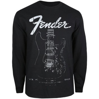 textil Herre Langærmede T-shirts Fender  Sort