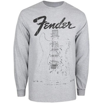 textil Herre Langærmede T-shirts Fender  Grå