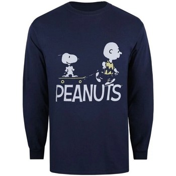 textil Herre Langærmede T-shirts Peanuts  Blå