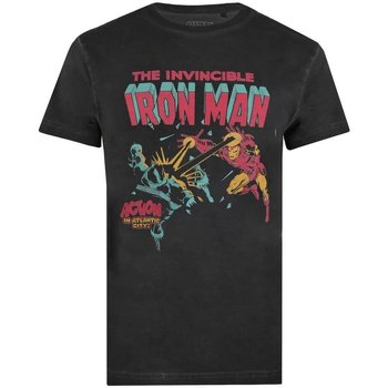 textil Herre Langærmede T-shirts Iron Man  Sort
