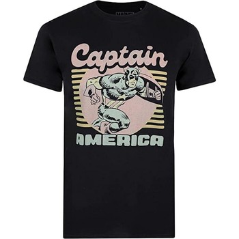 textil Herre Langærmede T-shirts Captain America  Sort