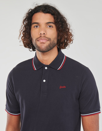 Superdry VINTAGE TIPPED S/S POLO Marineblå