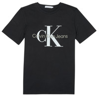 textil Børn T-shirts m. korte ærmer Calvin Klein Jeans MONOGRAM LOGO T-SHIRT Sort