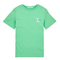 textil Dreng T-shirts m. korte ærmer Calvin Klein Jeans CHEST MONOGRAM TOP Grøn