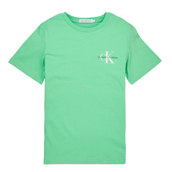textil Dreng T-shirts m. korte ærmer Calvin Klein Jeans CHEST MONOGRAM TOP Grøn