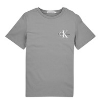 textil Dreng T-shirts m. korte ærmer Calvin Klein Jeans CHEST MONOGRAM TOP Grå