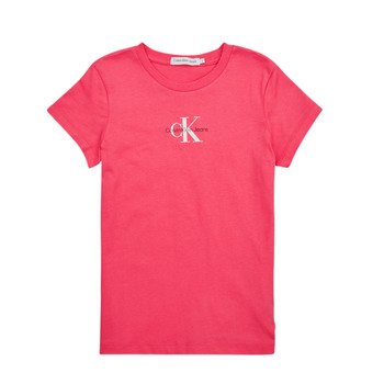 textil Pige T-shirts m. korte ærmer Calvin Klein Jeans MICRO MONOGRAM TOP Pink