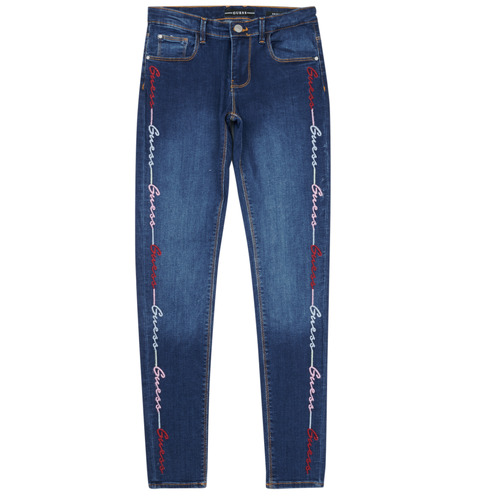 textil Pige Jeans - skinny Guess DENIM SKINNY EMBROIDER Blå