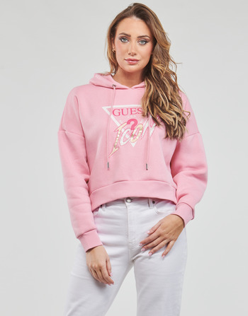 textil Dame Sweatshirts Guess HOODY ICON Pink