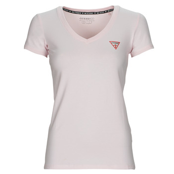 textil Dame T-shirts m. korte ærmer Guess SS VN MINI TRIANGLE TEE Pink