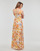textil Dame Lange kjoler Guess SL GILDA LONG DRESS Flerfarvet