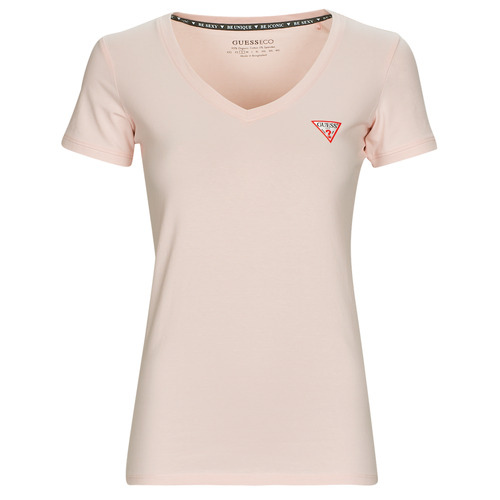 textil Dame T-shirts m. korte ærmer Guess SS VN MINI TRIANGLE TEE Pink