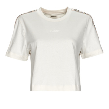 textil Dame T-shirts m. korte ærmer Guess BRITNEY CROP TEE Hvid