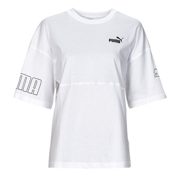 textil Dame T-shirts m. korte ærmer Puma POWER COLORBLOCK Hvid