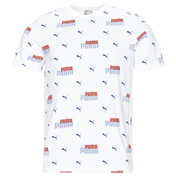 textil Herre T-shirts m. korte ærmer Puma ESS+ LOGO POWER AOP Hvid