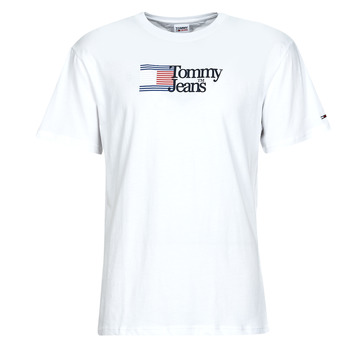 textil Herre T-shirts m. korte ærmer Tommy Jeans TJM CLSC RWB CHEST LOGO TEE Hvid