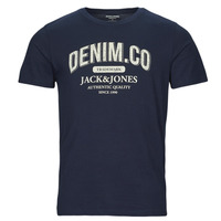 textil Herre T-shirts m. korte ærmer Jack & Jones JJEJEANS TEE SS O-NECK Marineblå