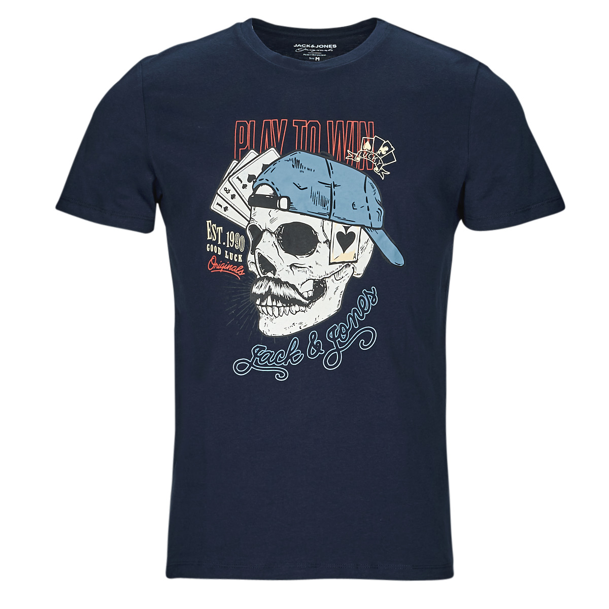 textil Herre T-shirts m. korte ærmer Jack & Jones JORROXBURY TEE SS CREW NECK Marineblå