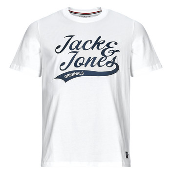 textil Herre T-shirts m. korte ærmer Jack & Jones JORTREVOR UPSCALE SS TEE CREW NECK Hvid