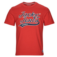 textil Herre T-shirts m. korte ærmer Jack & Jones JORTREVOR UPSCALE SS TEE CREW NECK Rød