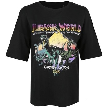 textil Dame Langærmede T-shirts Jurassic World  Sort