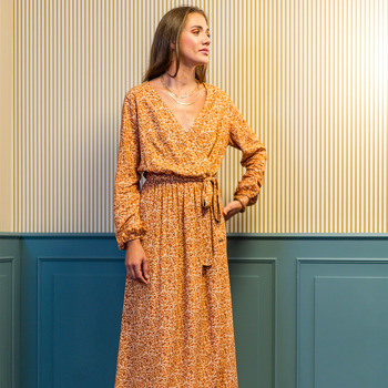 textil Dame Lange kjoler Céleste AMELIE Kamel / Beige