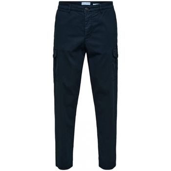 textil Herre Bukser Selected Slim Tapered Wick 172 Cargo Pants - Dark Sapphire Blå