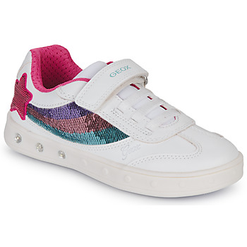 Sko Pige Lave sneakers Geox J SKYLIN GIRL B Hvid / Pink