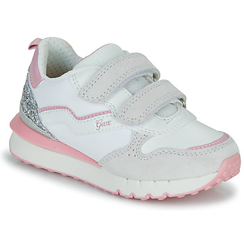 Sko Pige Lave sneakers Geox J FASTICS GIRL Hvid / Pink / Sølv