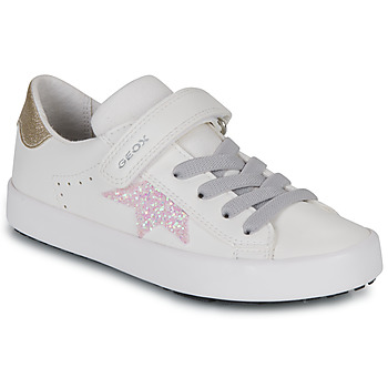 Sko Pige Lave sneakers Geox JR KILWI GIRL Hvid / Pink