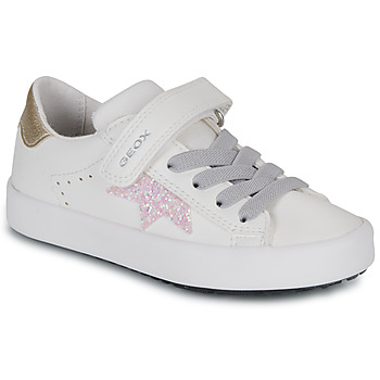 Sko Pige Lave sneakers Geox JR KILWI GIRL Hvid / Pink