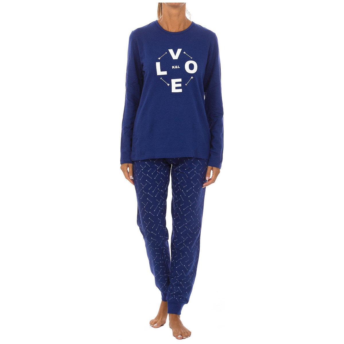 textil Dame Pyjamas / Natskjorte Kisses&Love KL45184 Blå