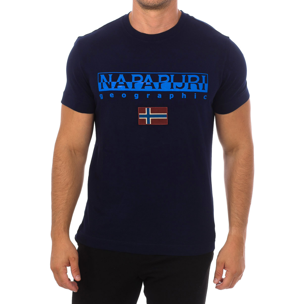 textil Herre T-shirts m. korte ærmer Napapijri NP0A4GDQ-176 Marineblå