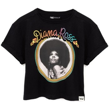 textil Dame Langærmede T-shirts Diana Ross  Sort
